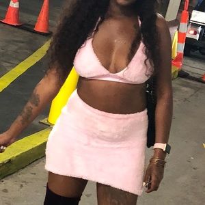 Pink Fuzzy 2 piece set